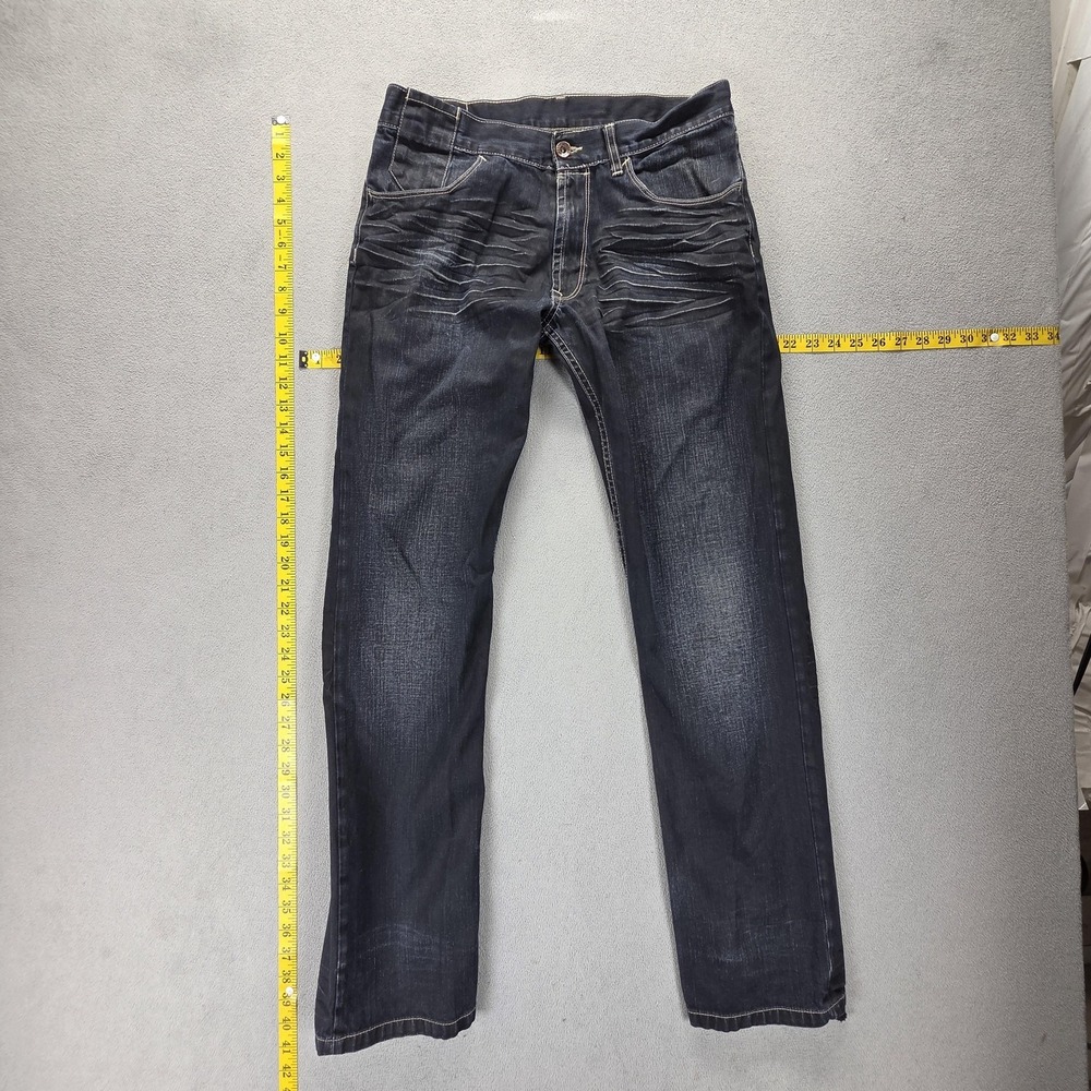 VTG Levis Engineered Jeans Womens 16 Blue Dark Wash Zip Fly Whiskers Honeycomb